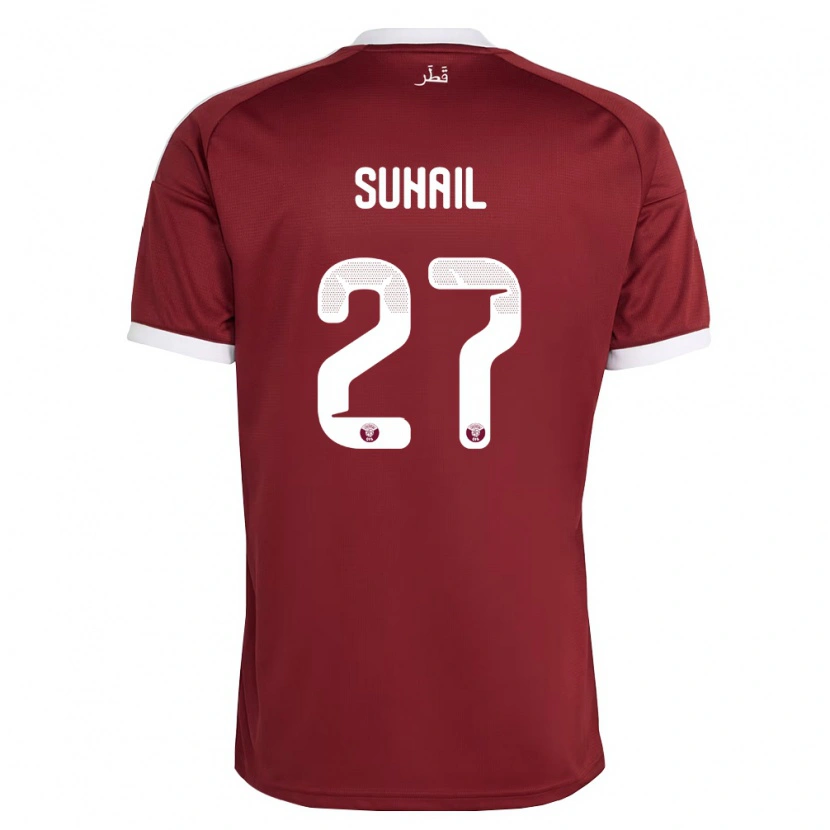 Danxen Kid Qatar Ahmed Suhail #27 Red Burgundy White Home Jersey 26-28 T-Shirt