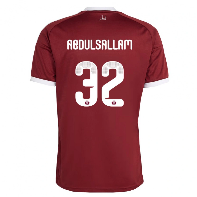 Danxen Kid Qatar Jassem Gaber Abdulsallam #32 Red Burgundy White Home Jersey 26-28 T-Shirt