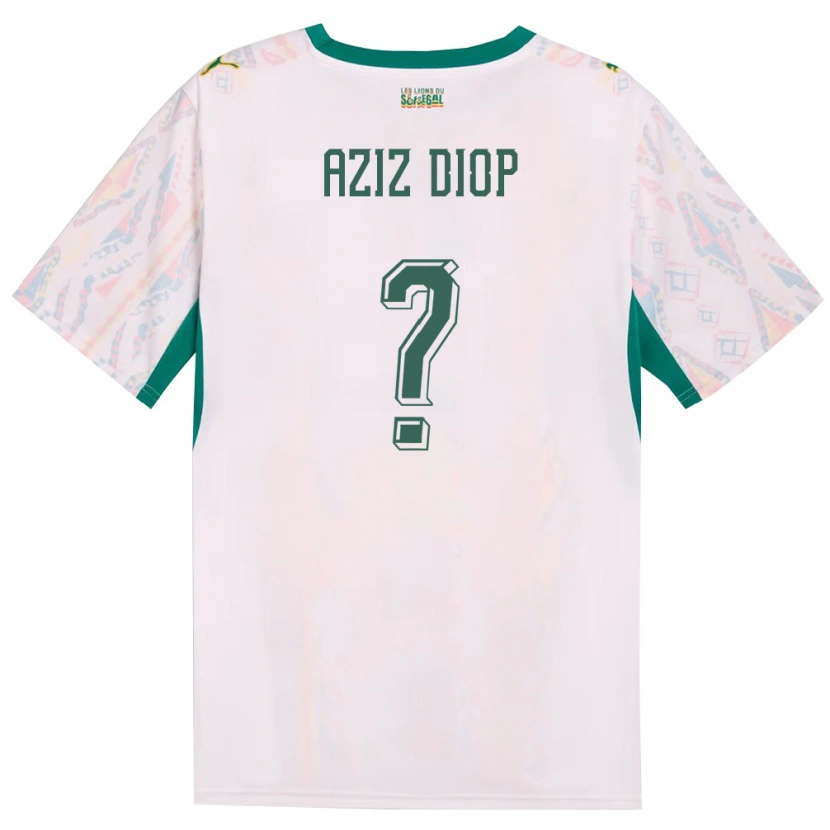 Danxen Kid Senegal Abdou Aziz Diop #0 White Green Yellow Home Jersey 26-28 T-Shirt