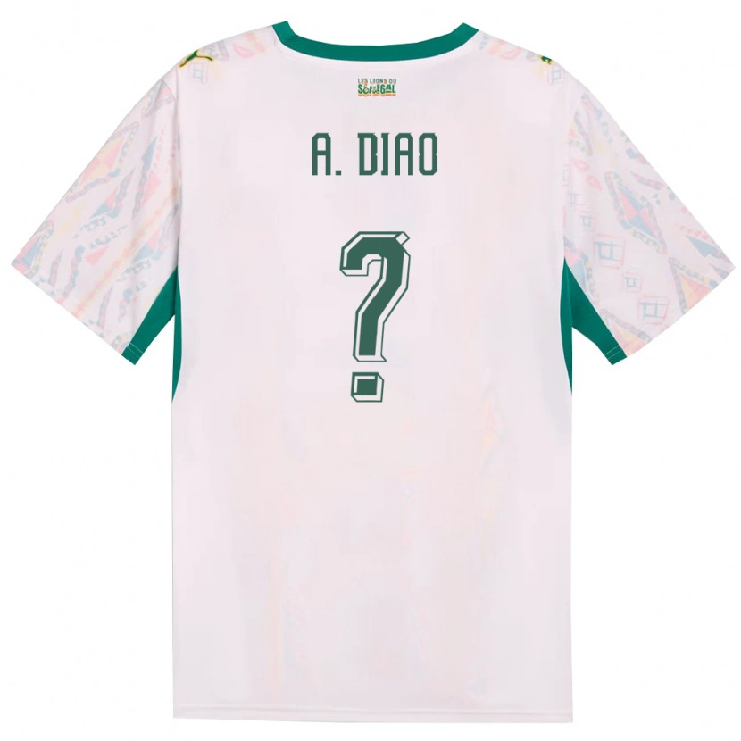 Danxen Kid Senegal Assane Diao #0 White Green Yellow Home Jersey 26-28 T-Shirt