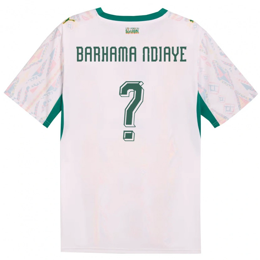 Danxen Kid Senegal Sidy Barhama Ndiaye #0 White Green Yellow Home Jersey 26-28 T-Shirt
