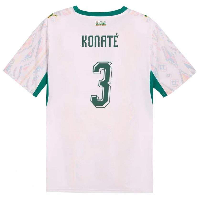 Danxen Kid Senegal Ousmane Konaté #3 White Green Yellow Home Jersey 26-28 T-Shirt