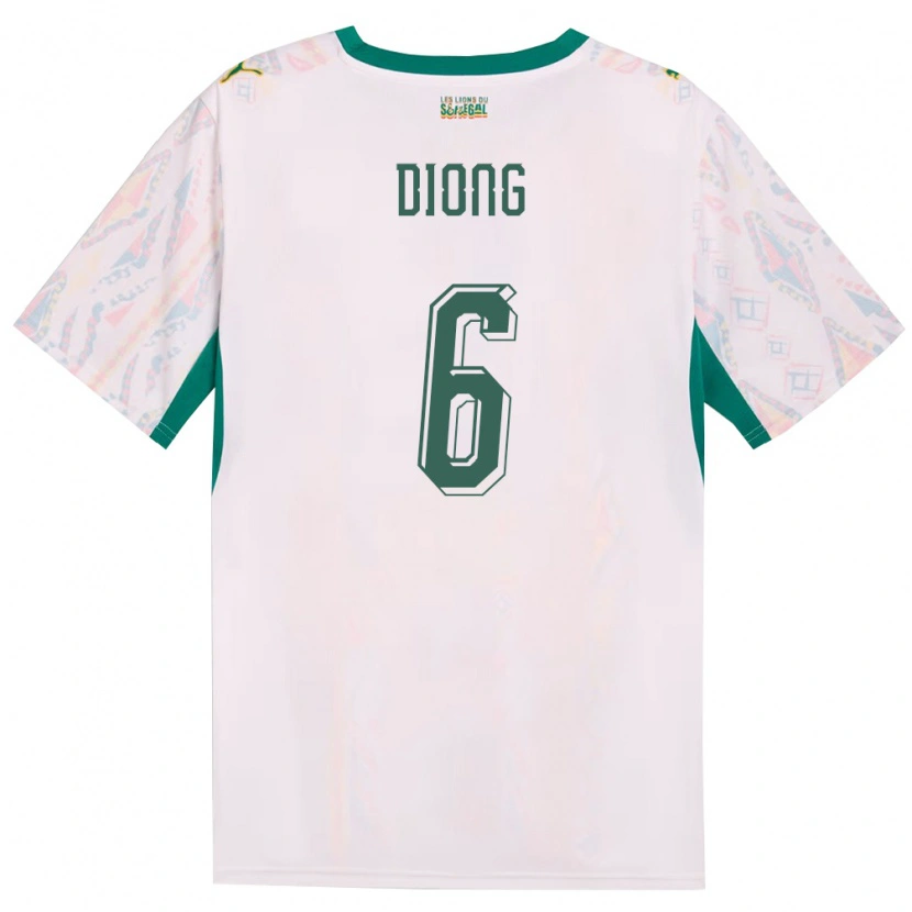 Danxen Kid Senegal Pape Diong #6 White Green Yellow Home Jersey 26-28 T-Shirt