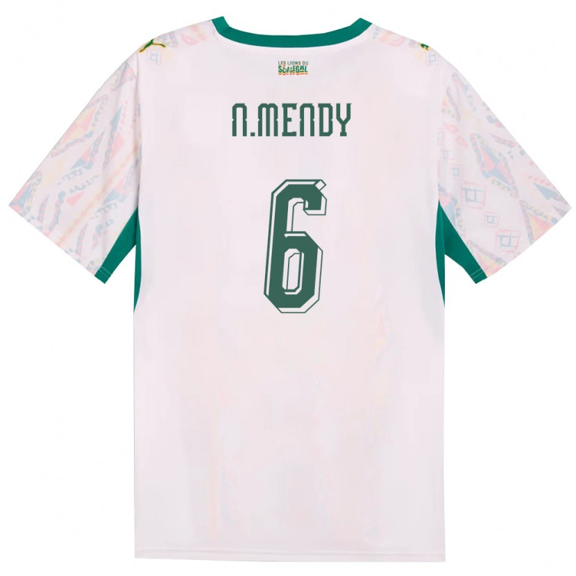 Danxen Kid Senegal Nampalys Mendy #6 White Green Yellow Home Jersey 26-28 T-Shirt