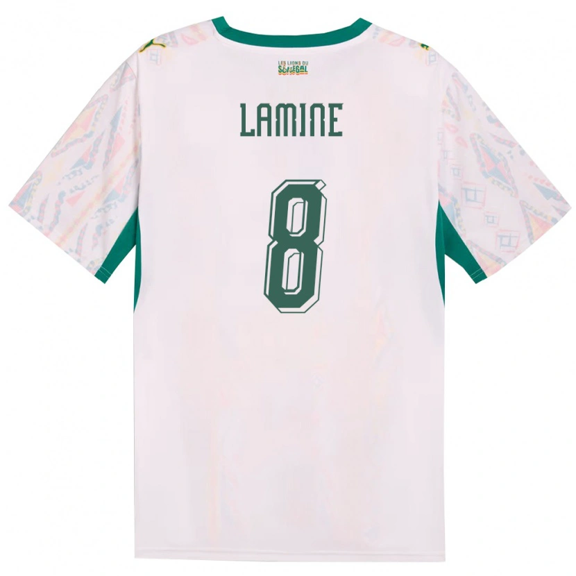 Danxen Kid Senegal Lamine Camara #8 White Green Yellow Home Jersey 26-28 T-Shirt