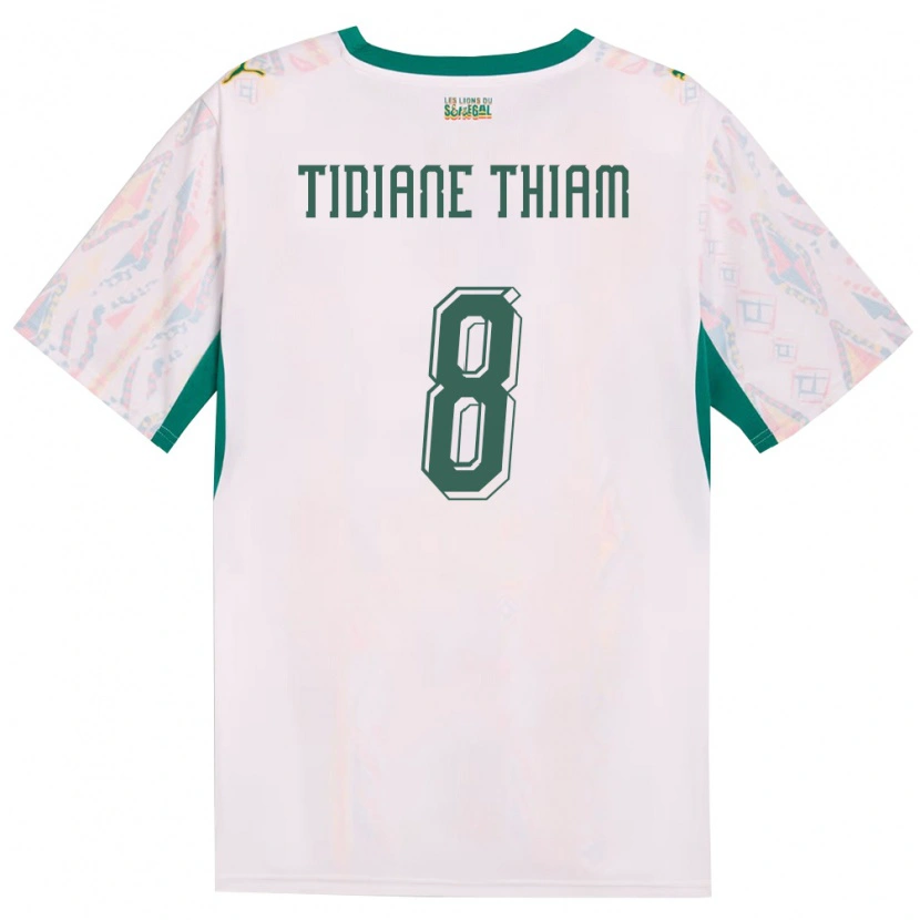 Danxen Kid Senegal Cheikh Tidiane Thiam #8 White Green Yellow Home Jersey 26-28 T-Shirt