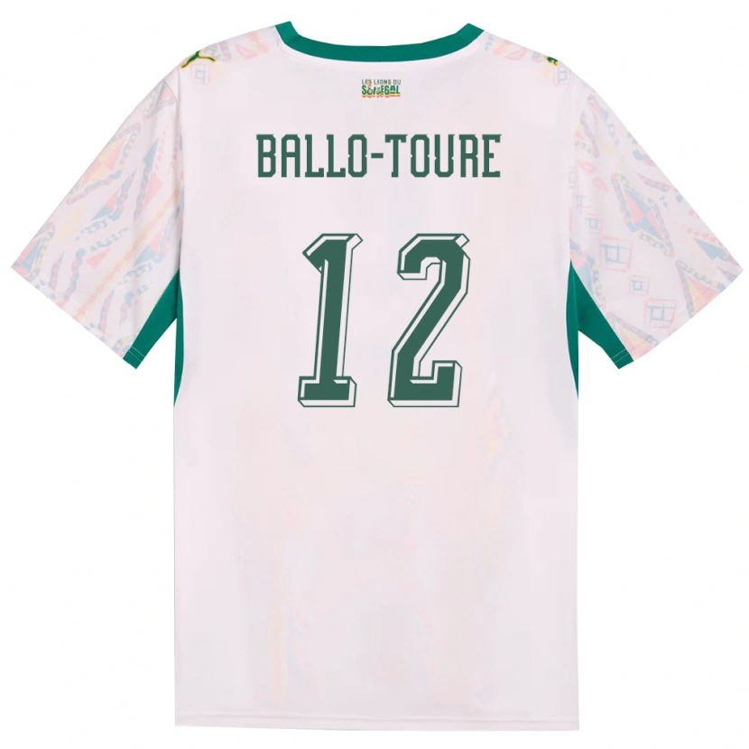 Danxen Kid Senegal Fode Ballo-Toure #12 White Green Yellow Home Jersey 26-28 T-Shirt