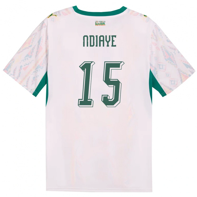 Danxen Kid Senegal Ousseynou Ndiaye #15 White Green Yellow Home Jersey 26-28 T-Shirt