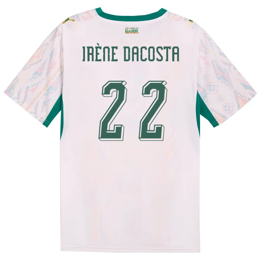 Danxen Kid Senegal Gladys Irene Dacosta #22 White Green Yellow Home Jersey 26-28 T-Shirt
