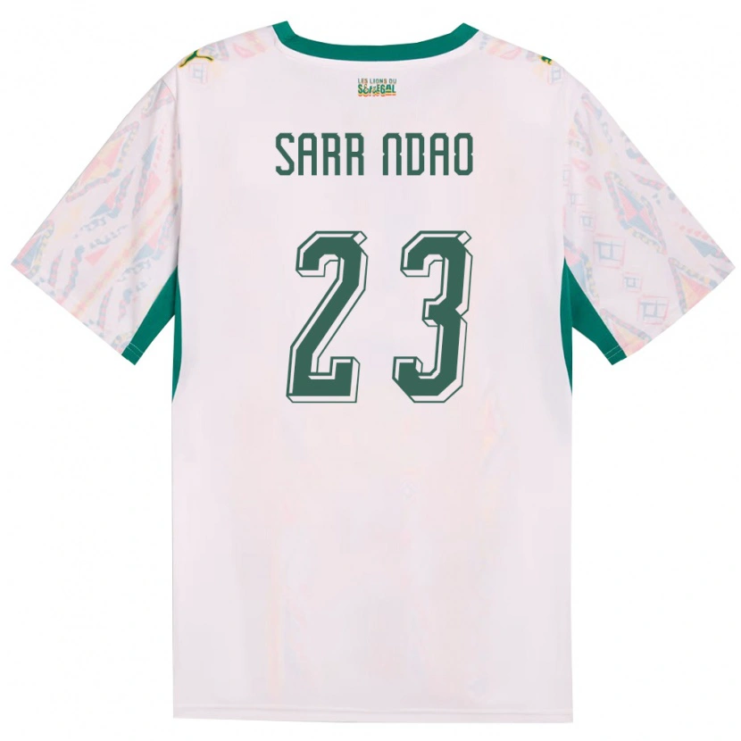 Danxen Kid Senegal Alioune Sarr Ndao #23 White Green Yellow Home Jersey 26-28 T-Shirt