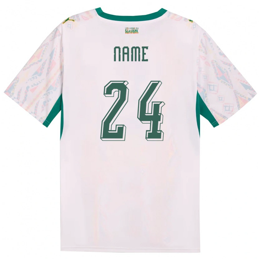Danxen Kid Senegal Moustapha Name #24 White Green Yellow Home Jersey 26-28 T-Shirt