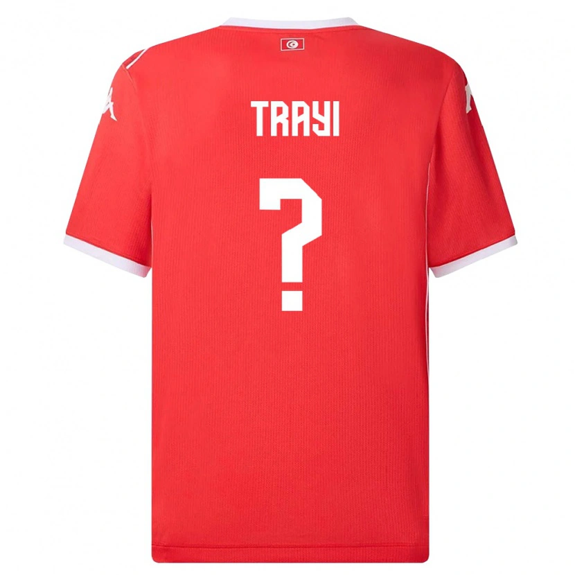 Danxen Kid Tunisia Louay Trayi #0 Red White Home Jersey 26-28 T-Shirt