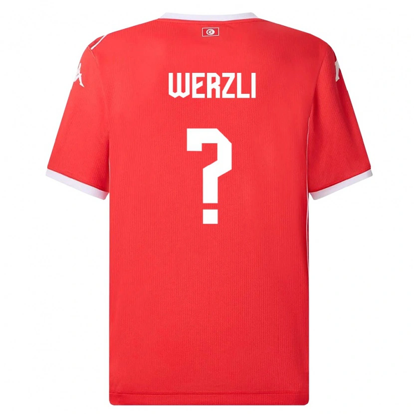 Danxen Kid Tunisia Yassine Werzli #0 Red White Home Jersey 26-28 T-Shirt