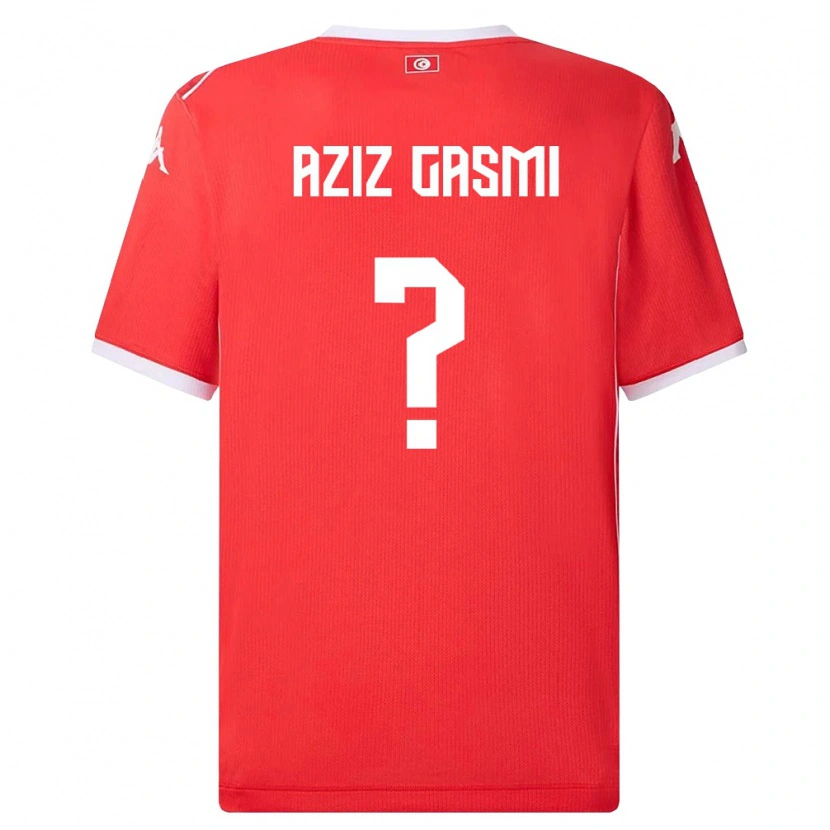 Danxen Kid Tunisia Mohamd Aziz Gasmi #0 Red White Home Jersey 26-28 T-Shirt