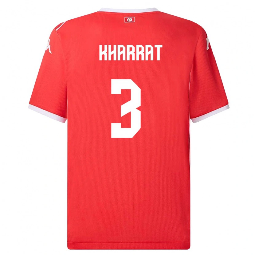 Danxen Kid Tunisia Youssef Kharrat #3 Red White Home Jersey 26-28 T-Shirt