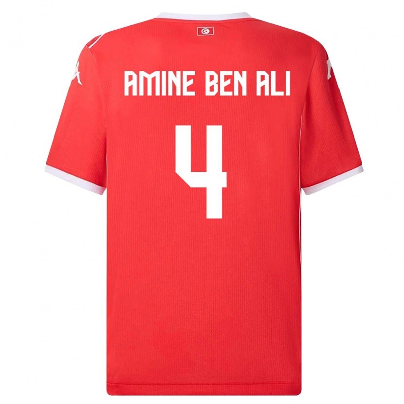 Danxen Kid Tunisia Mohamed Amine Ben Ali #4 Red White Home Jersey 26-28 T-Shirt