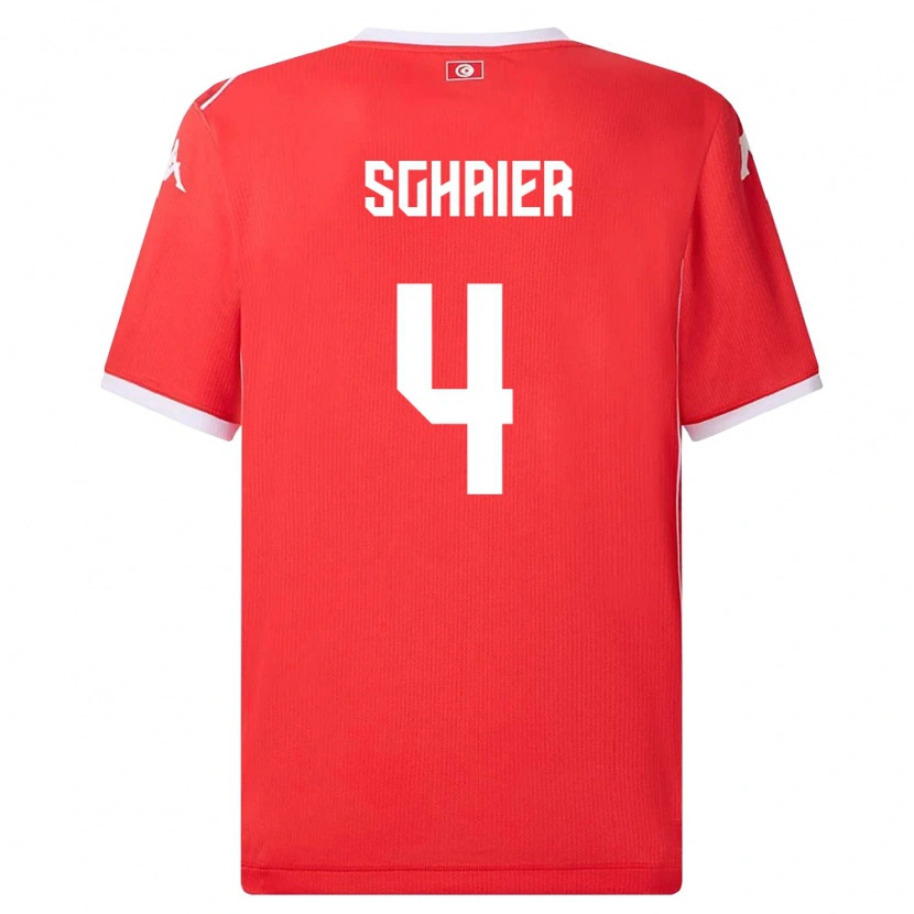Danxen Kid Tunisia Makrem Sghaier #4 Red White Home Jersey 26-28 T-Shirt
