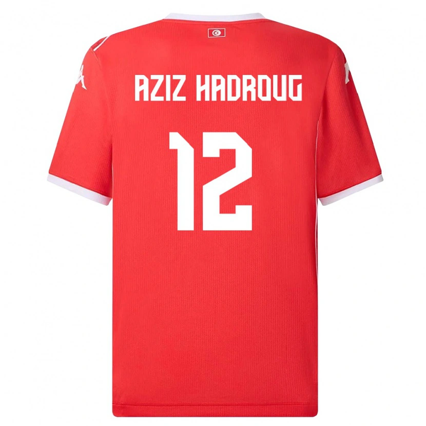 Danxen Kid Tunisia Mohamed Aziz Hadroug #12 Red White Home Jersey 26-28 T-Shirt