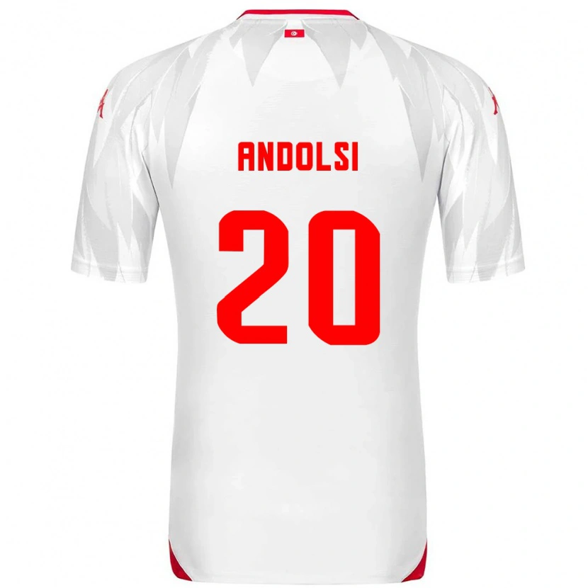 Danxen Kid Tunisia Youssef Andolsi #20 White Red Home Jersey 26-28 T-Shirt