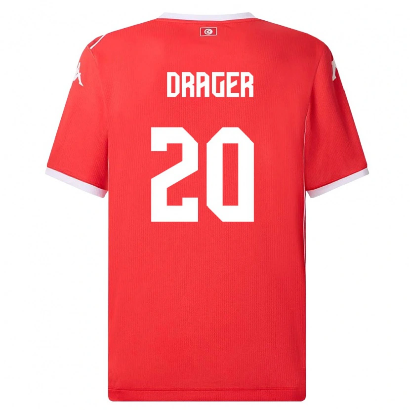 Danxen Kid Tunisia Mohamed Drager #20 Red White Home Jersey 26-28 T-Shirt