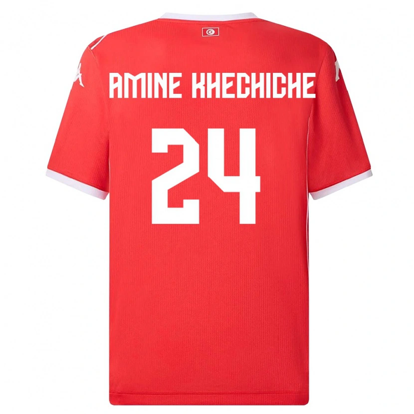 Danxen Kid Tunisia Mohamed Amine Khechiche #24 Red White Home Jersey 26-28 T-Shirt