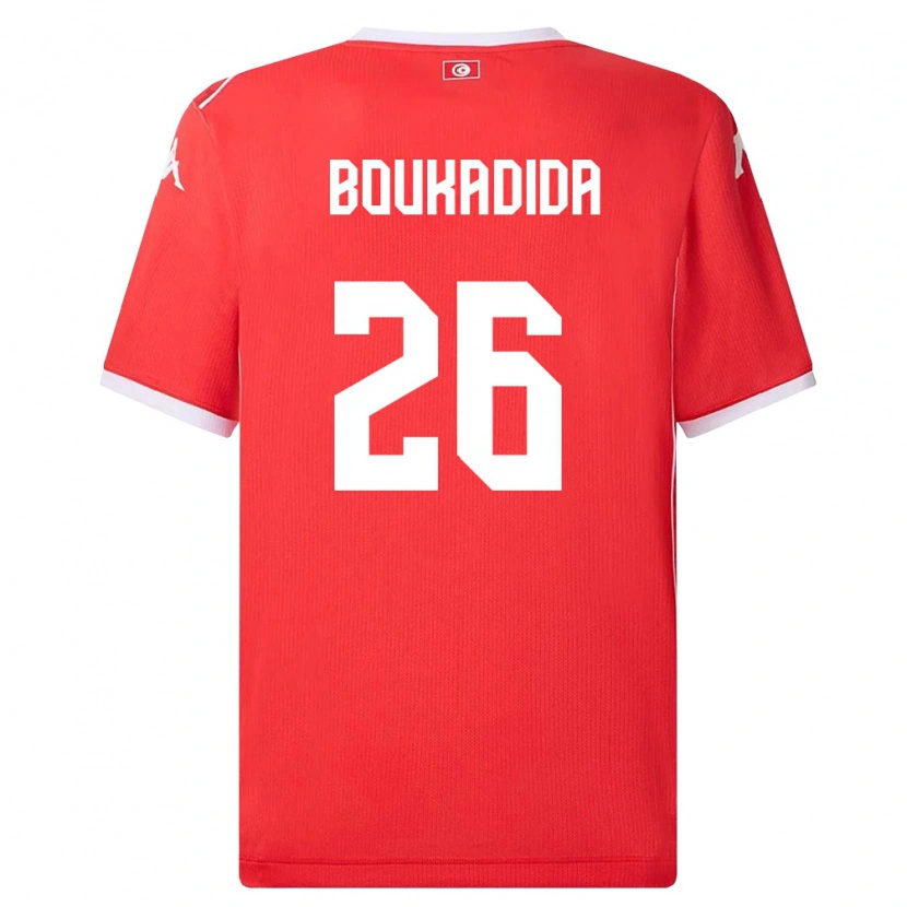 Danxen Kid Tunisia Rayan Boukadida #26 Red White Home Jersey 26-28 T-Shirt