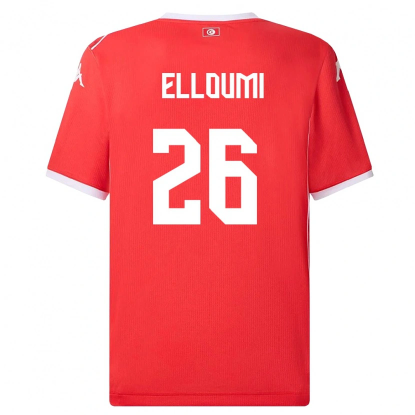 Danxen Kid Tunisia Khalil Elloumi #26 Red White Home Jersey 26-28 T-Shirt