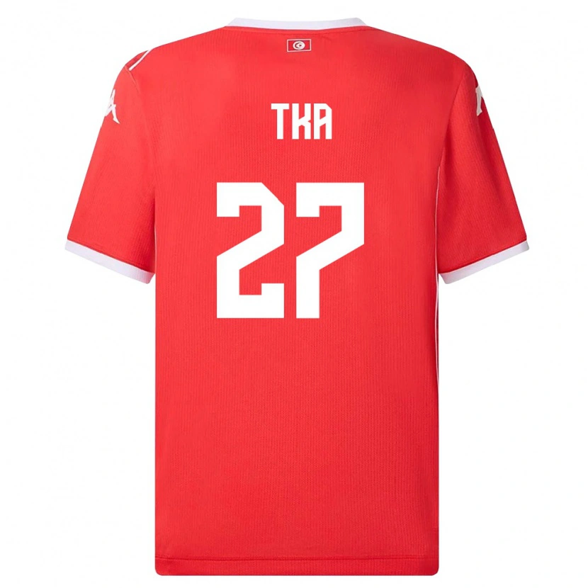 Danxen Kid Tunisia Houssem Tka #27 Red White Home Jersey 26-28 T-Shirt