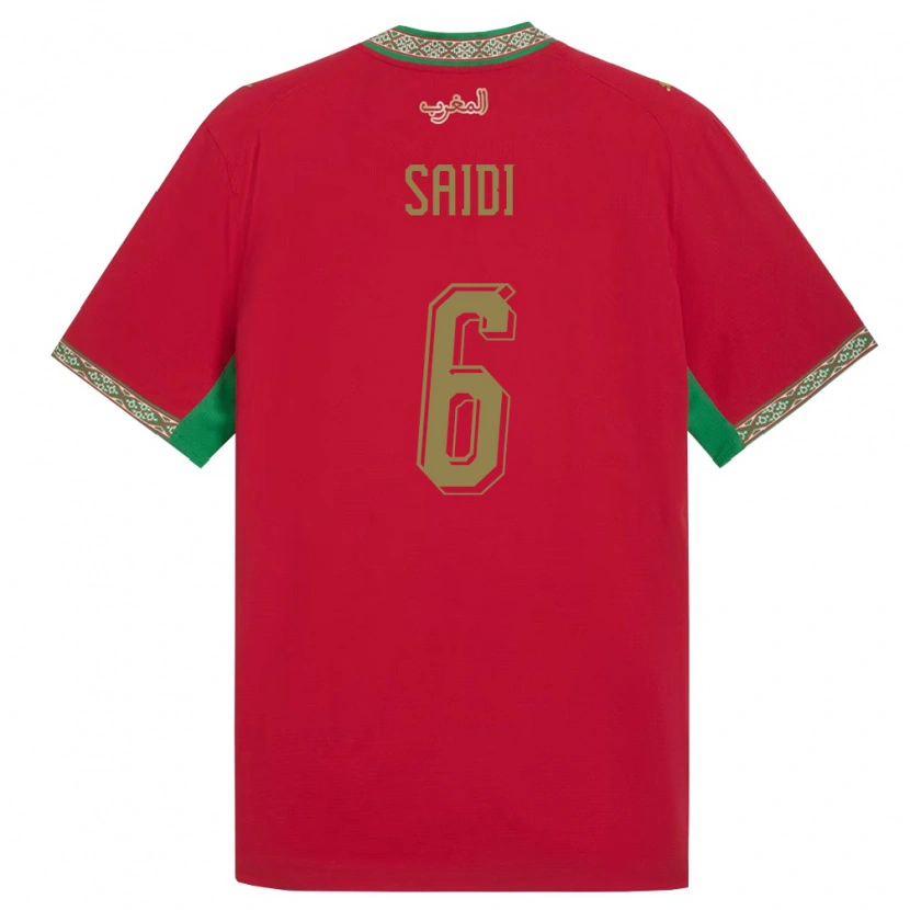 Danxen Kid Morocco Elyes Saïdi #6 Red Green White Home Jersey 26-28 T-Shirt