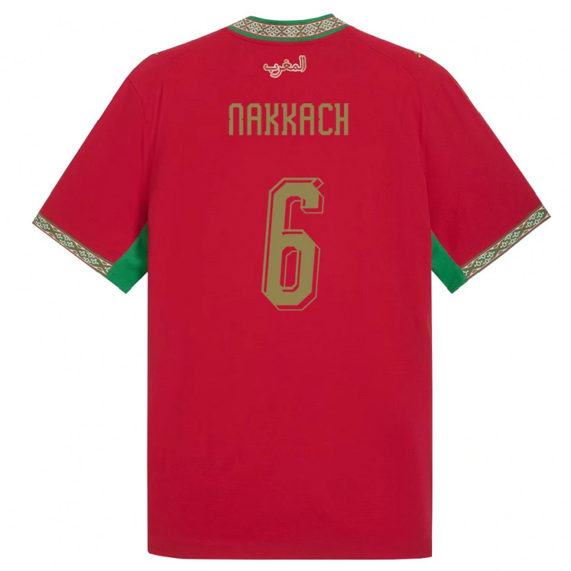 Danxen Kid Morocco Elodie Nakkach #6 Red Green White Home Jersey 26-28 T-Shirt
