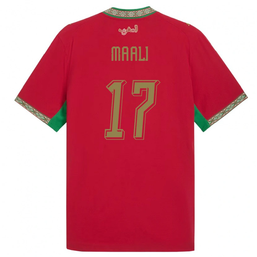 Danxen Kid Morocco Abdelhamid Maali #17 Red Green White Home Jersey 26-28 T-Shirt
