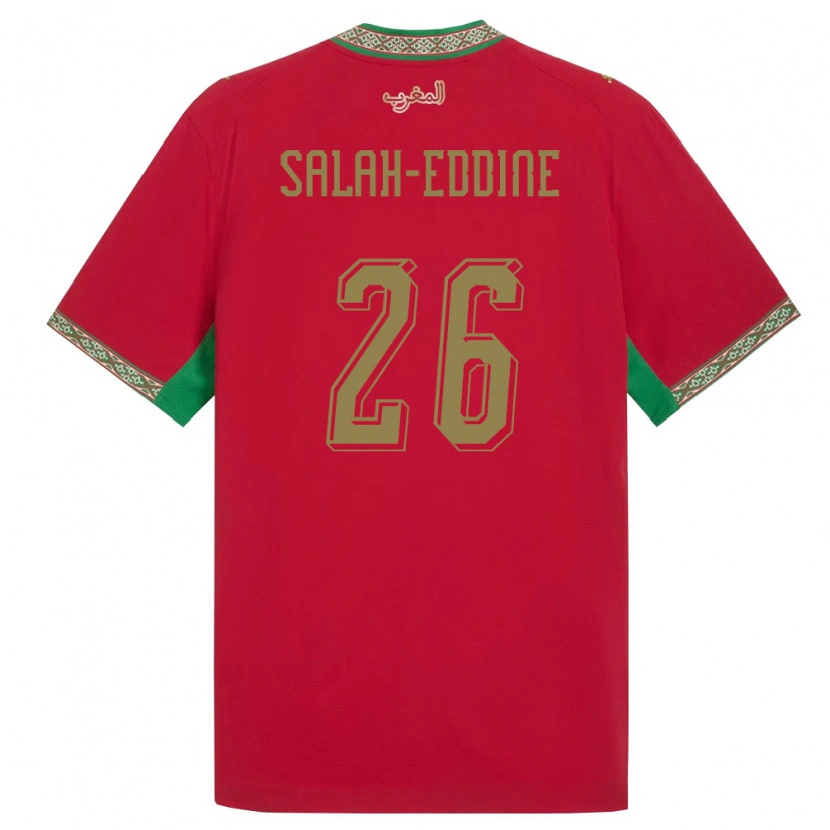 Danxen Kid Morocco Anass Salah-Eddine #26 Red Green White Home Jersey 26-28 T-Shirt
