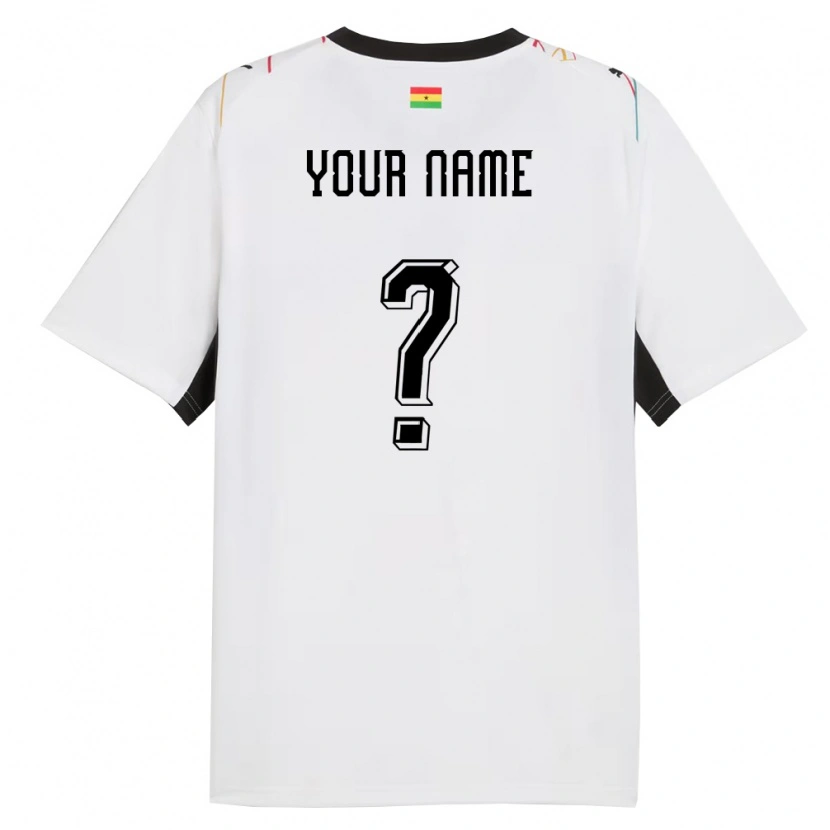 Danxen Kid Ghana Your Name #0 White Black Yellow Home Jersey 26-28 T-Shirt