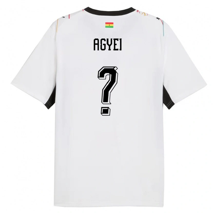 Danxen Kid Ghana Dan Agyei #0 White Black Yellow Home Jersey 26-28 T-Shirt