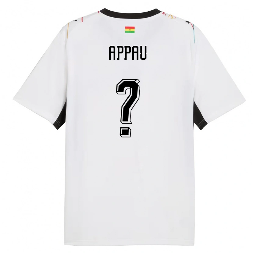 Danxen Kid Ghana Emmanuel Appau #0 White Black Yellow Home Jersey 26-28 T-Shirt