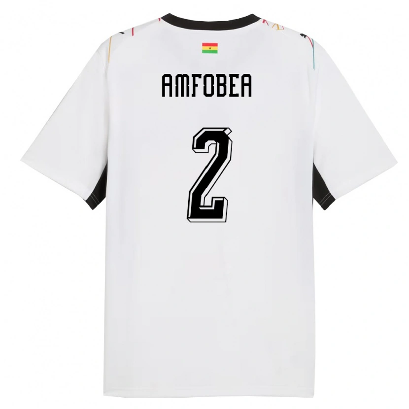 Danxen Kid Ghana Gladys Amfobea #2 White Black Yellow Home Jersey 26-28 T-Shirt