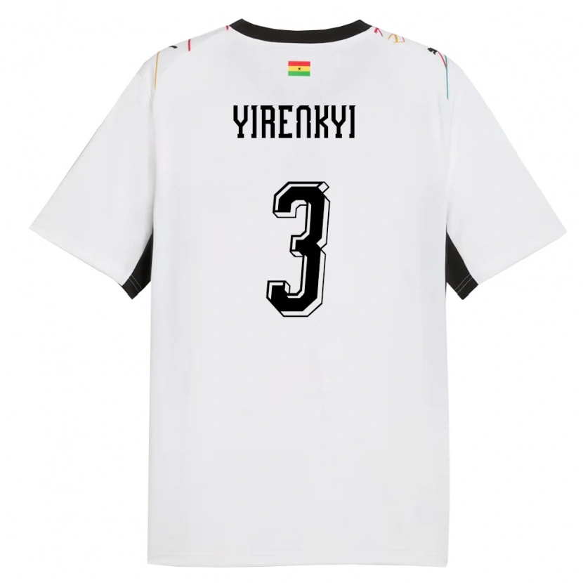 Danxen Kid Ghana Caleb Yirenkyi #3 White Black Yellow Home Jersey 26-28 T-Shirt