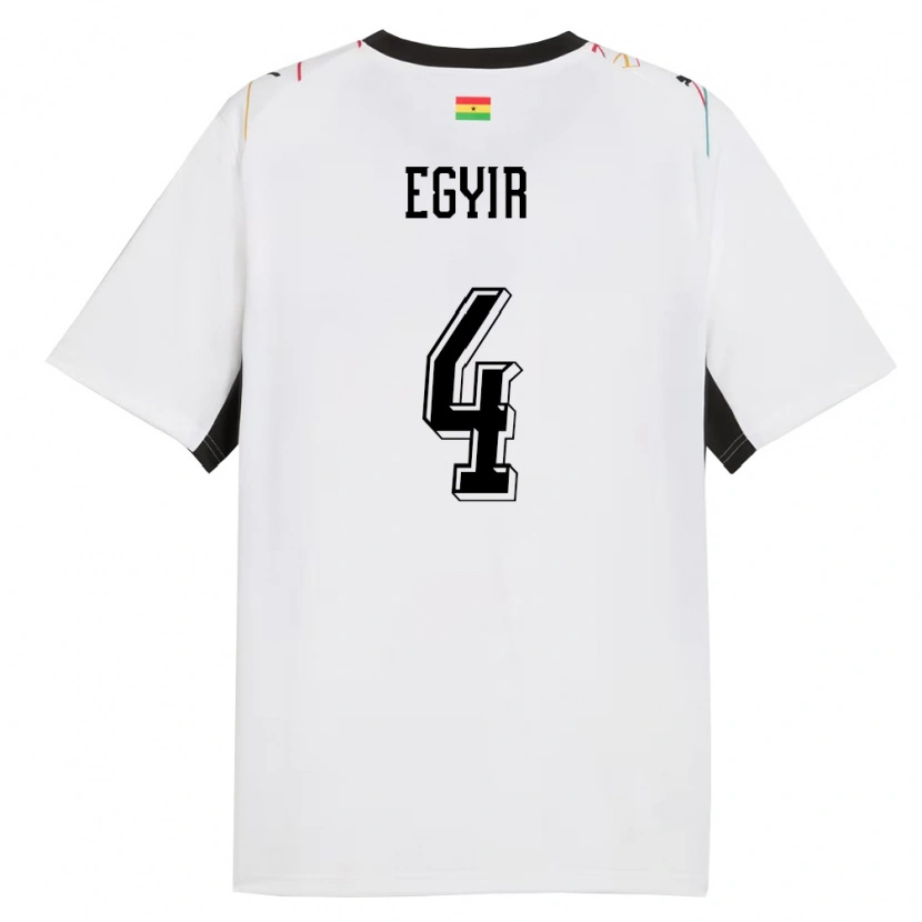 Danxen Kid Ghana Janet Egyir #4 White Black Yellow Home Jersey 26-28 T-Shirt