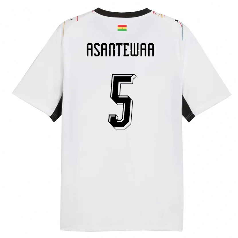 Danxen Kid Ghana Grace Asantewaa #5 White Black Yellow Home Jersey 26-28 T-Shirt