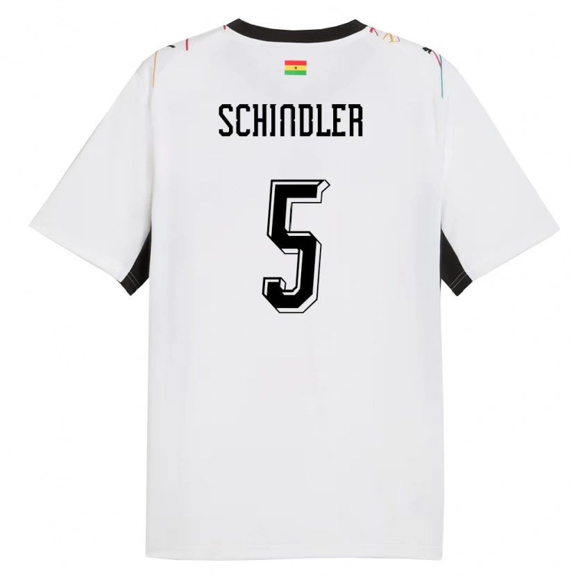 Danxen Kid Ghana Kingsley Schindler #5 White Black Yellow Home Jersey 26-28 T-Shirt
