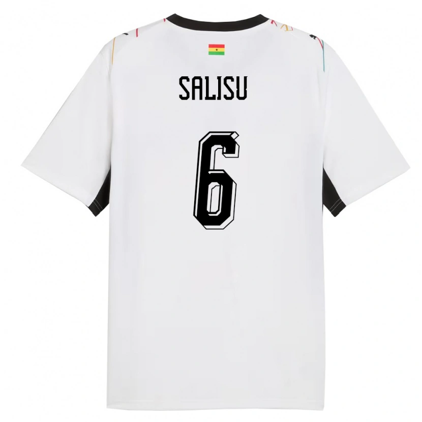 Danxen Kid Ghana Mohammed Salisu #6 White Black Yellow Home Jersey 26-28 T-Shirt