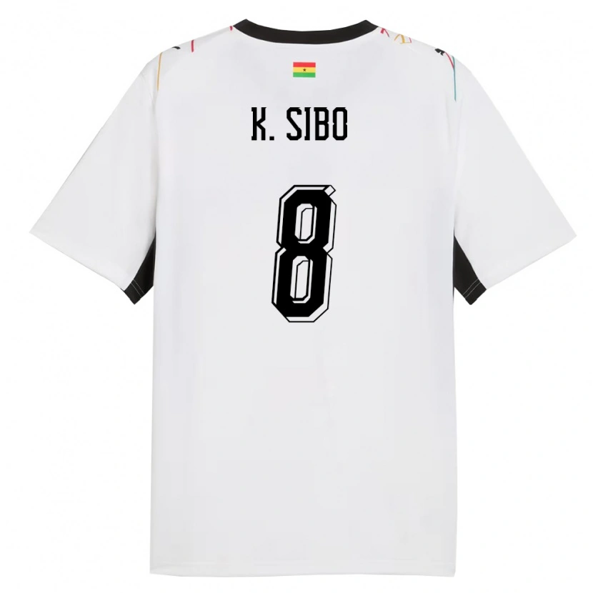 Danxen Kid Ghana Kwasi Sibo #8 White Black Yellow Home Jersey 26-28 T-Shirt