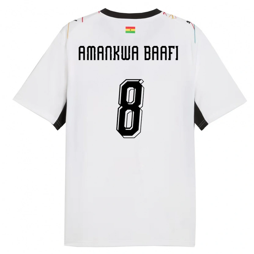 Danxen Kid Ghana Yaw Amankwa Baafi #8 White Black Yellow Home Jersey 26-28 T-Shirt