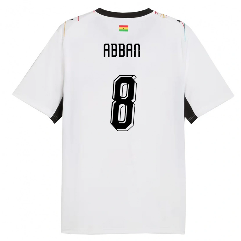 Danxen Kid Ghana Ebenezer Abban #8 White Black Yellow Home Jersey 26-28 T-Shirt