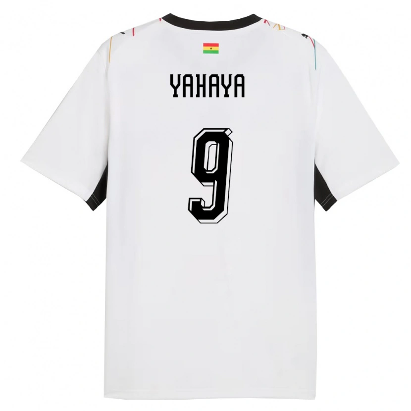 Danxen Kid Ghana Mohammed Yahaya #9 White Black Yellow Home Jersey 26-28 T-Shirt