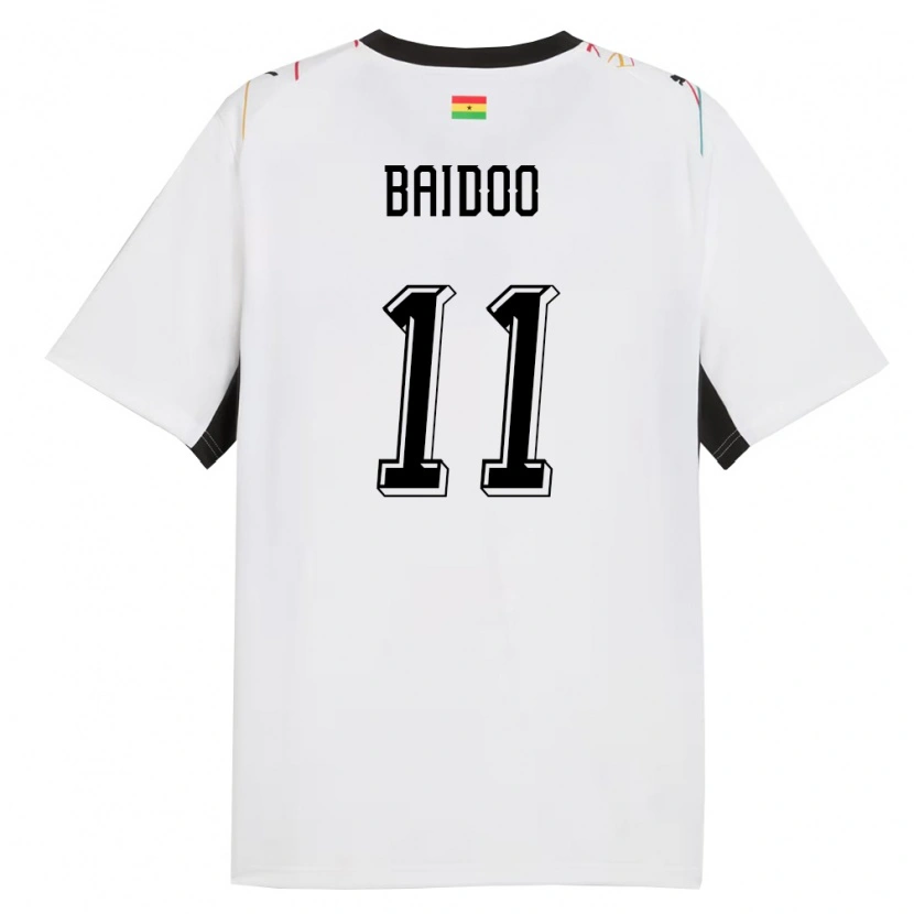Danxen Kid Ghana Michael Baidoo #11 White Black Yellow Home Jersey 26-28 T-Shirt