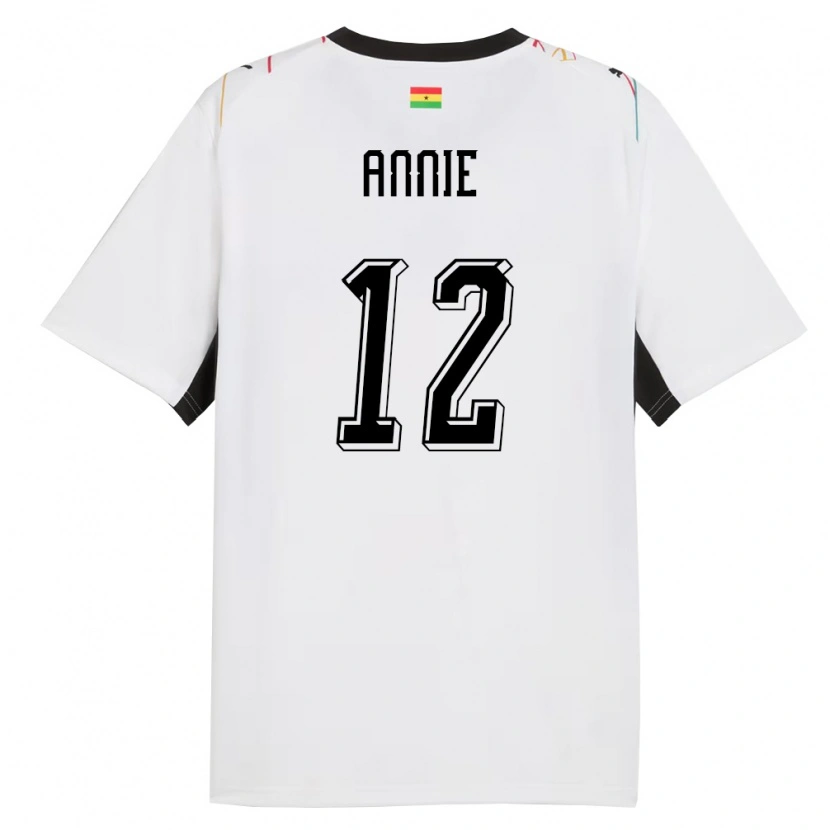 Danxen Kid Ghana Henrietta Annie #12 White Black Yellow Home Jersey 26-28 T-Shirt