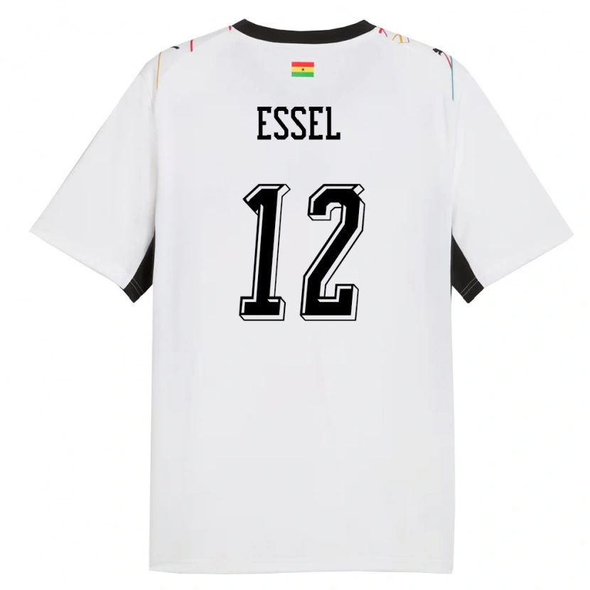 Danxen Kid Ghana Aaron Essel #12 White Black Yellow Home Jersey 26-28 T-Shirt