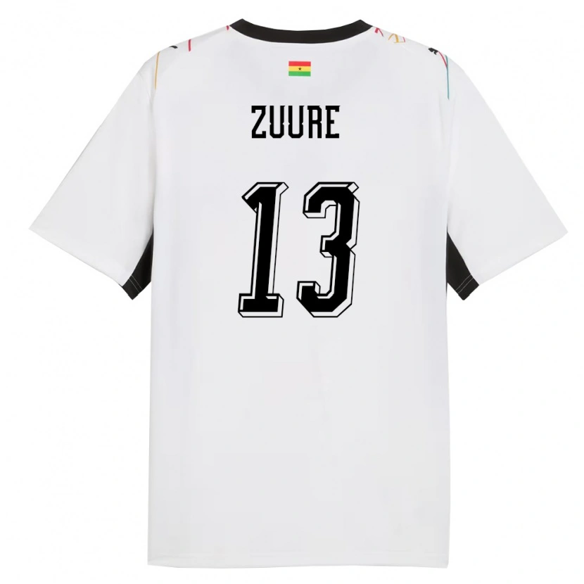 Danxen Kid Ghana Moses Salifu Bawa Zuure #13 White Black Yellow Home Jersey 26-28 T-Shirt