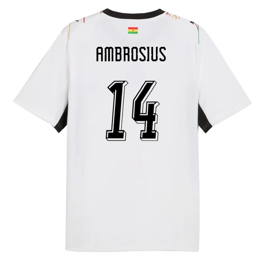 Danxen Kid Ghana Stephan Ambrosius #14 White Black Yellow Home Jersey 26-28 T-Shirt